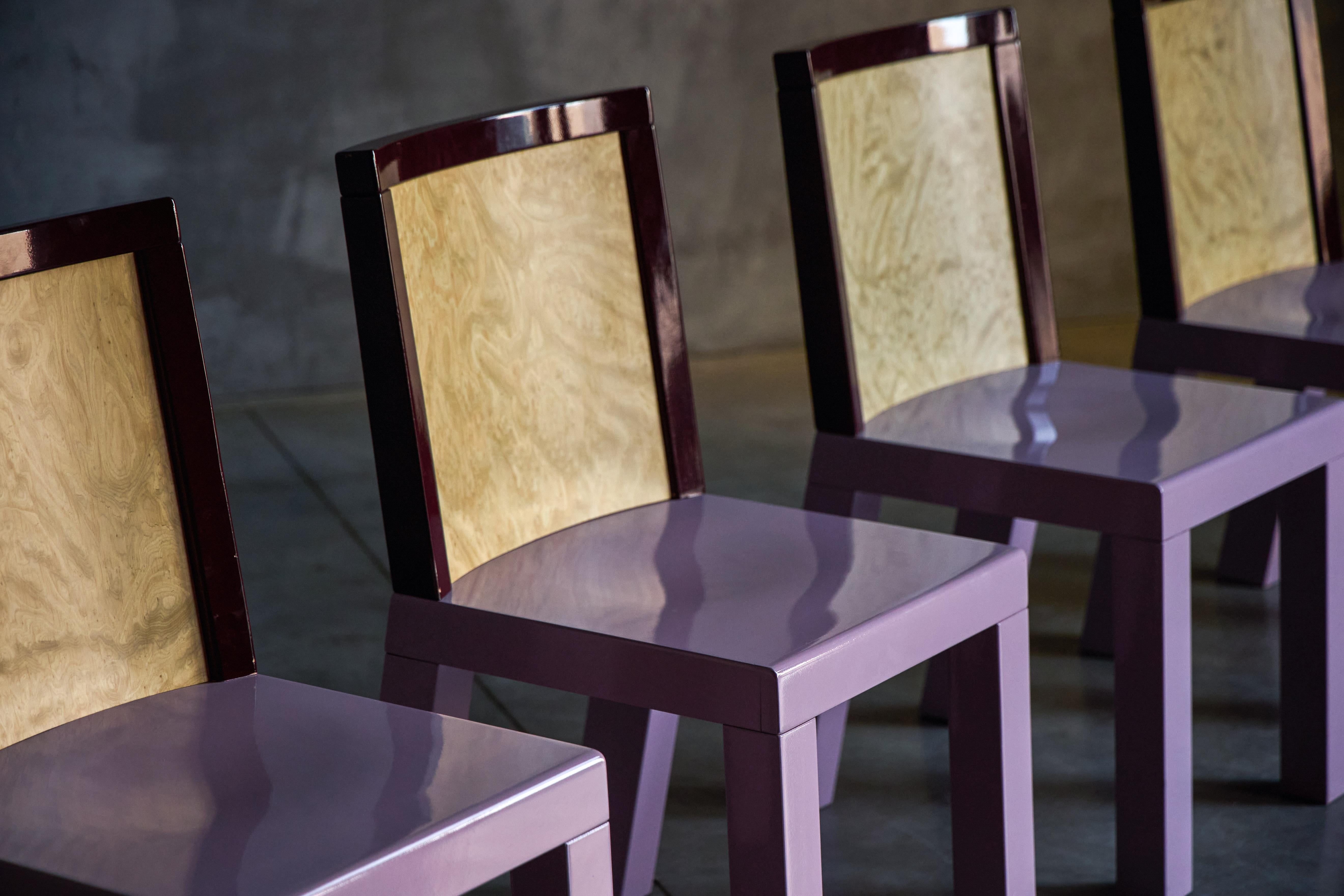 Post-Modern Postmodern Pink Dining Chairs by Ettore Sottsass for Leitner, Italy, 1980s For Sale