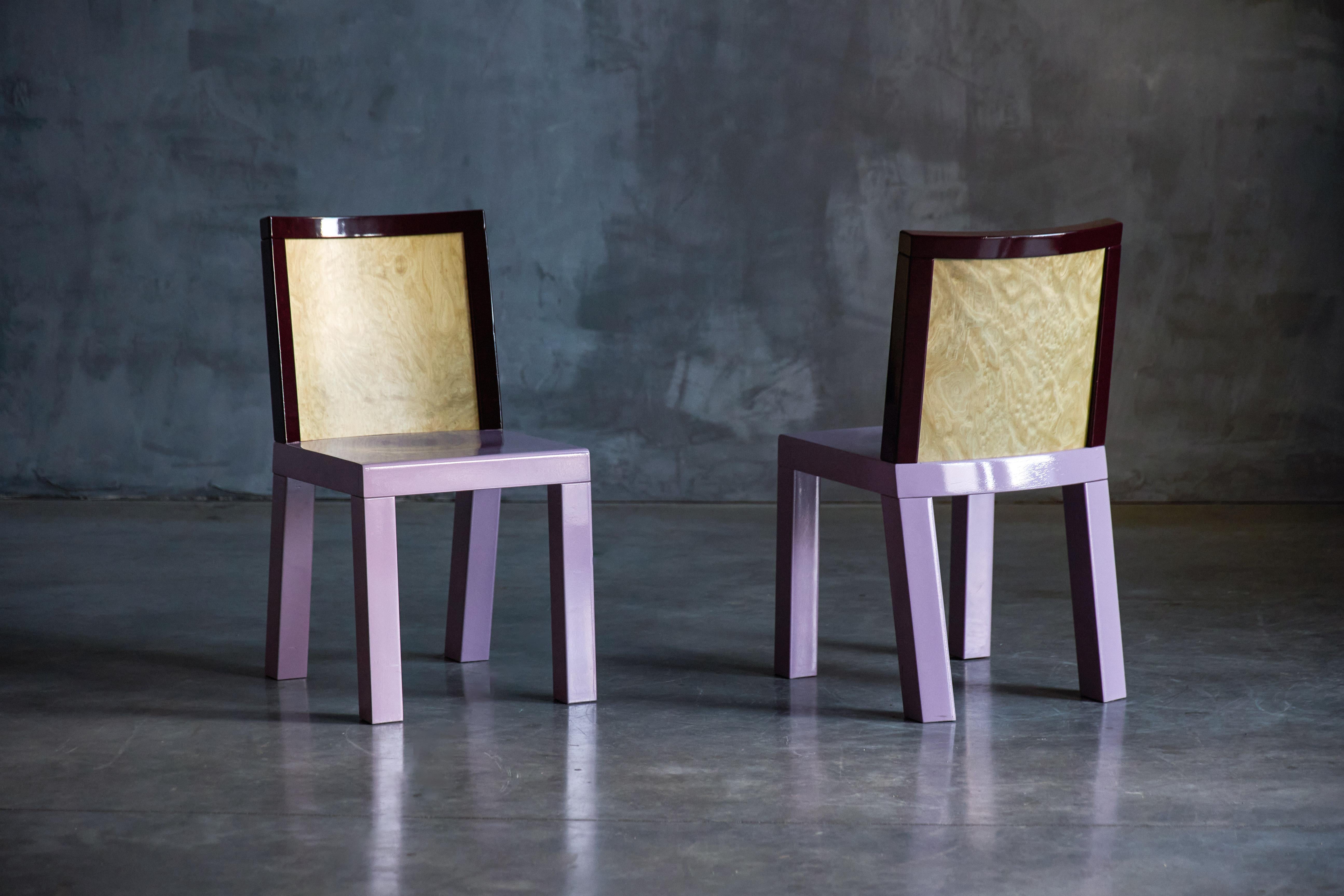 Postmodern Pink Dining Chairs by Ettore Sottsass for Leitner, Italy, 1980s In Excellent Condition For Sale In Antwerp, BE