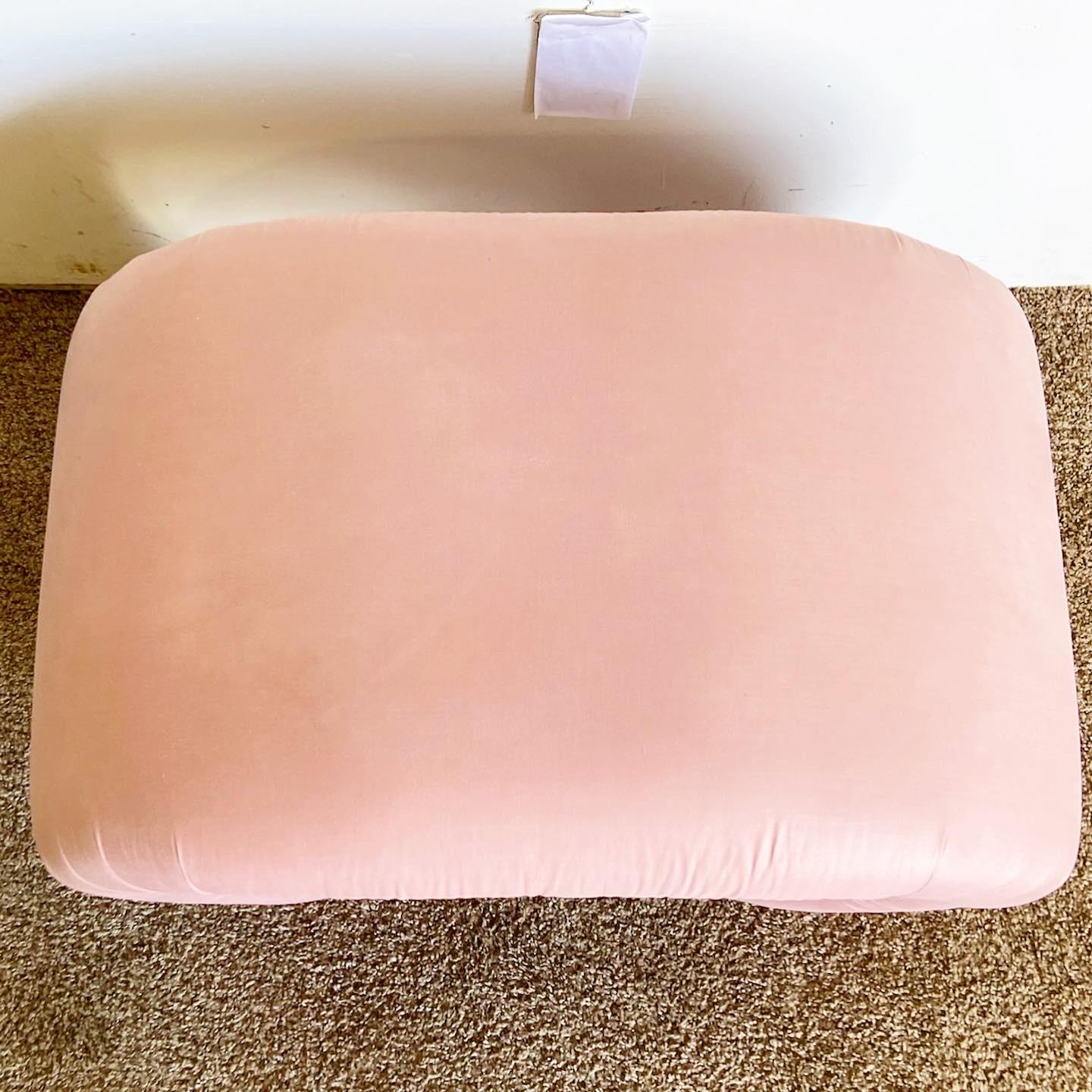 Postmodern Pink Fabric Waterfall Bench In Good Condition In Delray Beach, FL