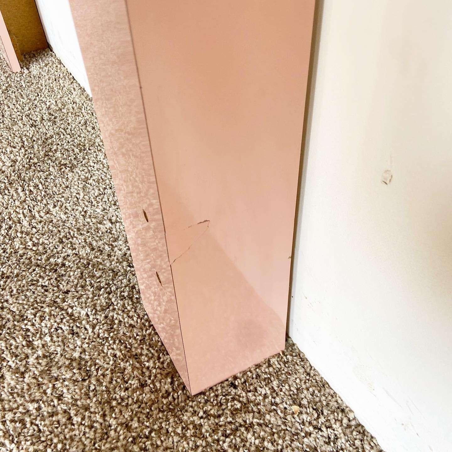 Post-Modern Postmodern Pink Formica Waterfall Twin Size Headboard For Sale
