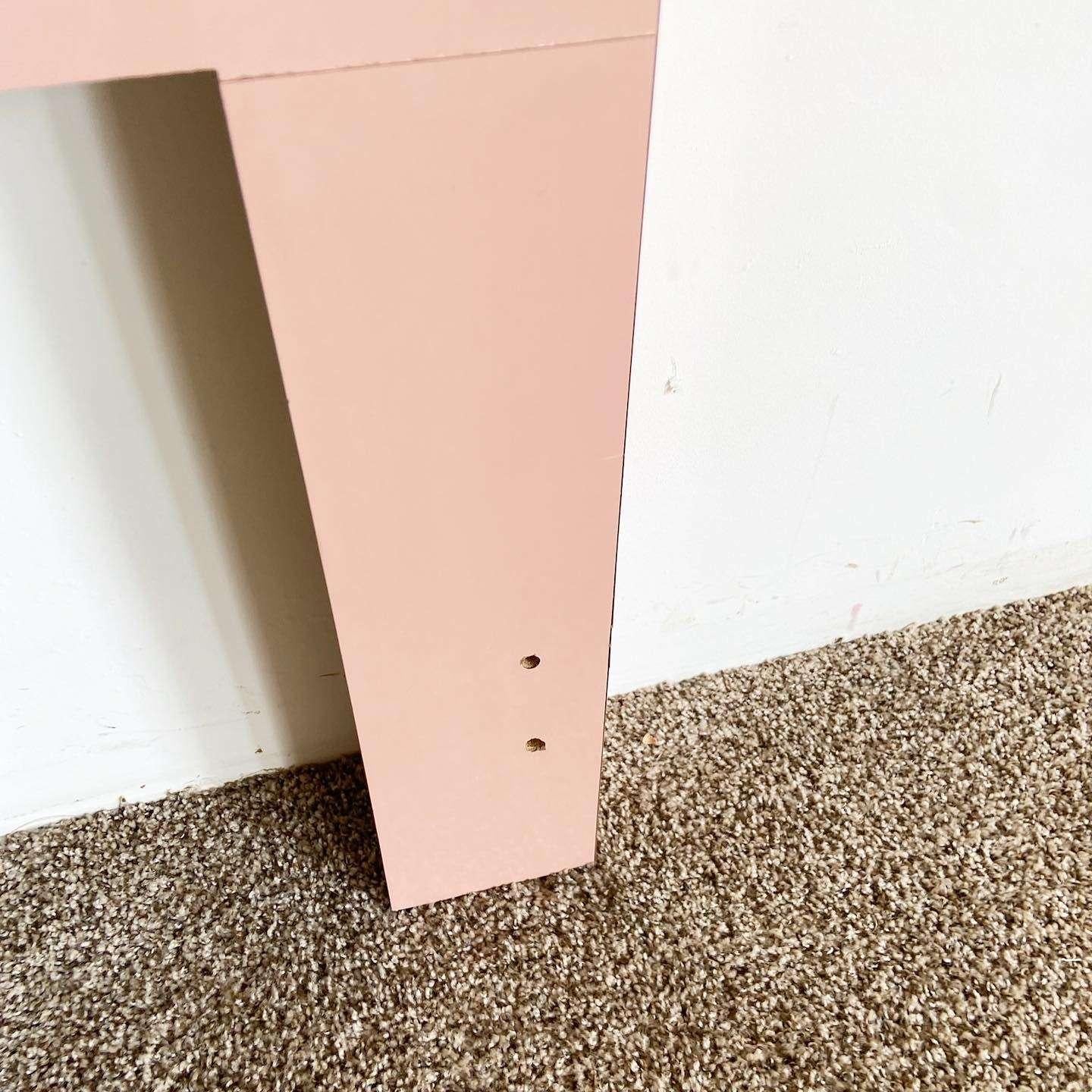 American Postmodern Pink Formica Waterfall Twin Size Headboard For Sale