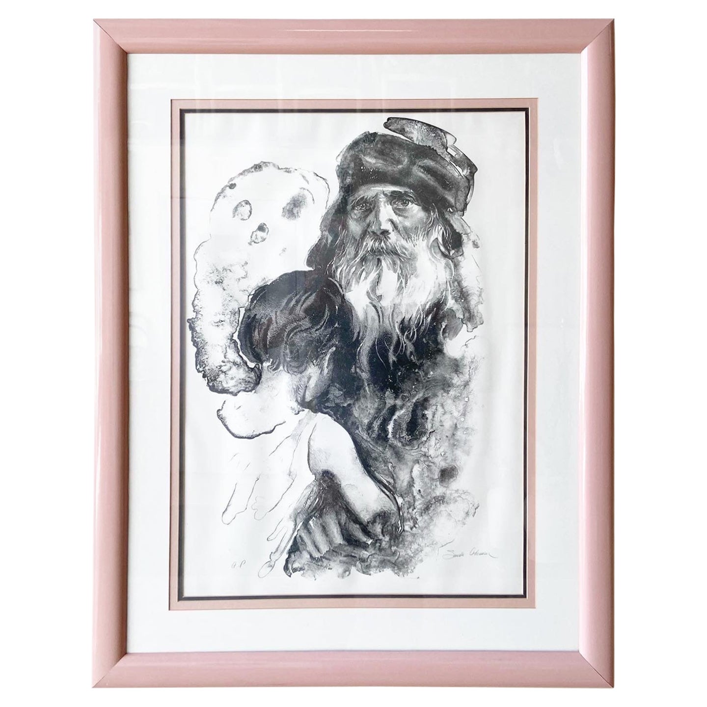 Postmodern Pink Framed Artist Proof by Sandu Liberman