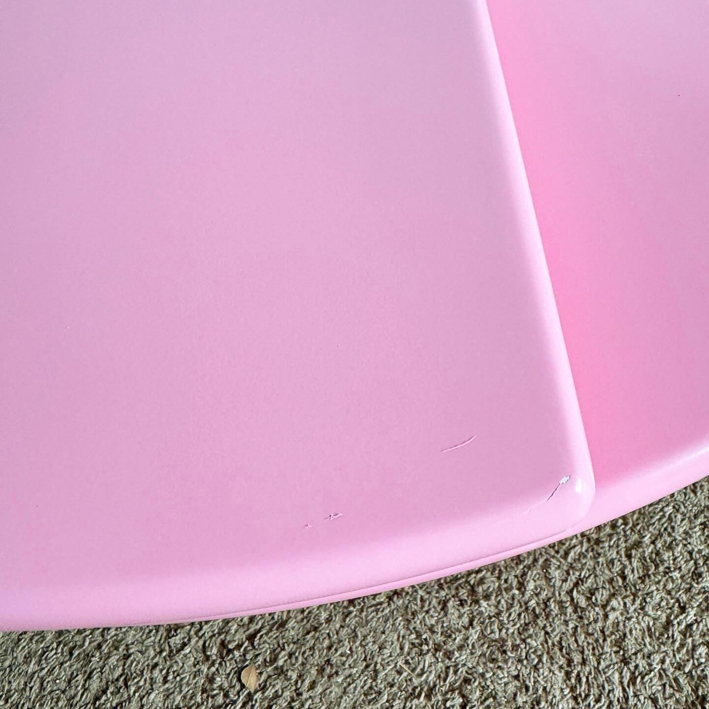 Postmodern Pink Hemi Circular Swivel Top Coffee Table For Sale 2