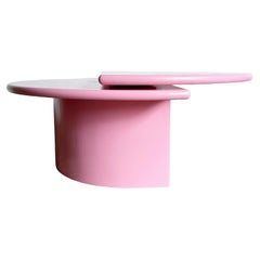 Mesa de centro giratoria circular Hemi rosa postmoderna