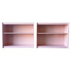 Postmodern Pink Lacquer Laminate Bookshelves, Pair