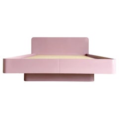 Postmodern Pink Lacquer Laminate Queen Platform Bed