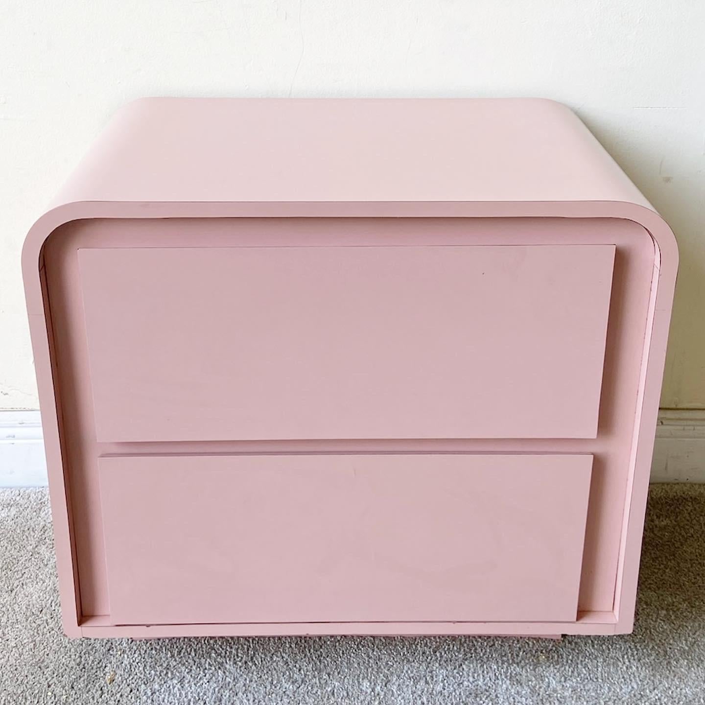 pink lacquer nightstand