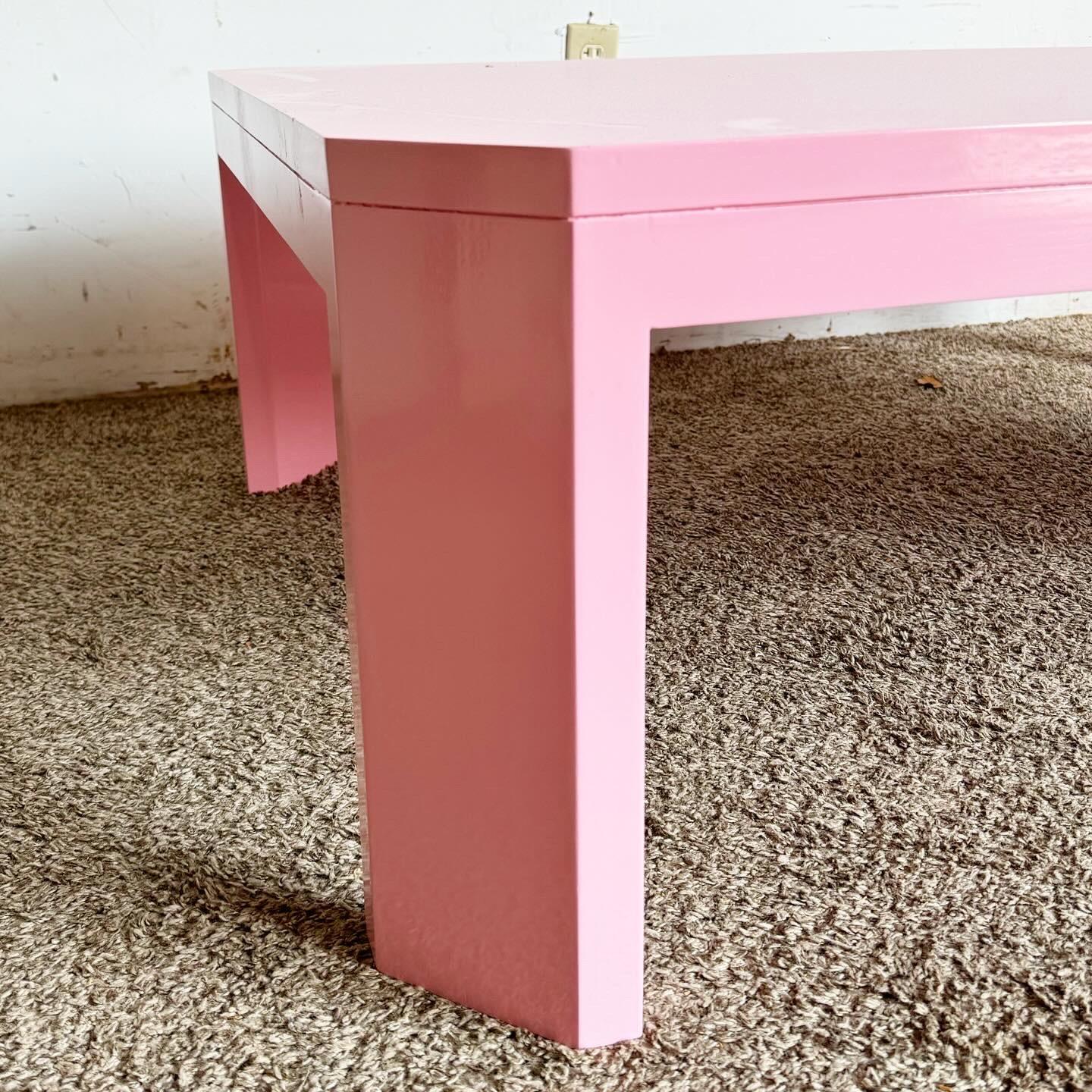 Postmodern Pink Lacquered Coffee Table 1
