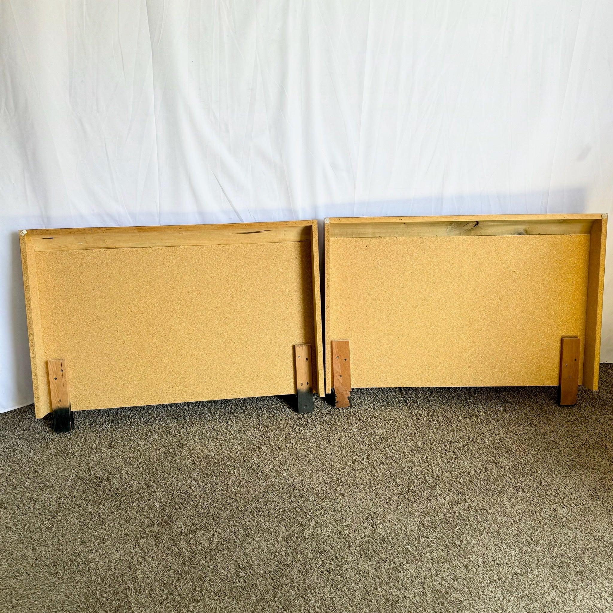Wood Postmodern Pink Laminate Twin Waterfall Headboards - a Pair For Sale