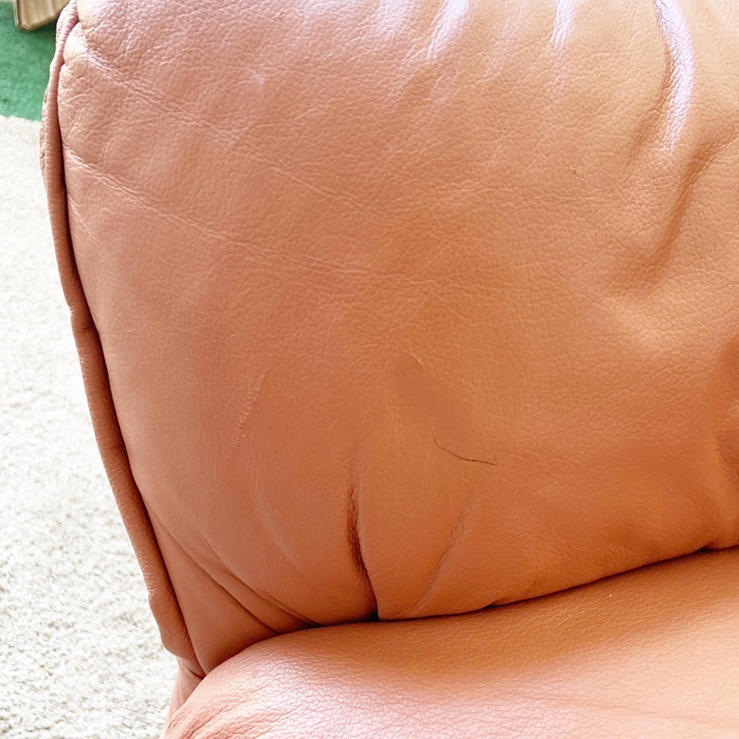 Post-Modern Postmodern Pink Leatherette Sofa Love Seat by Pro-Design