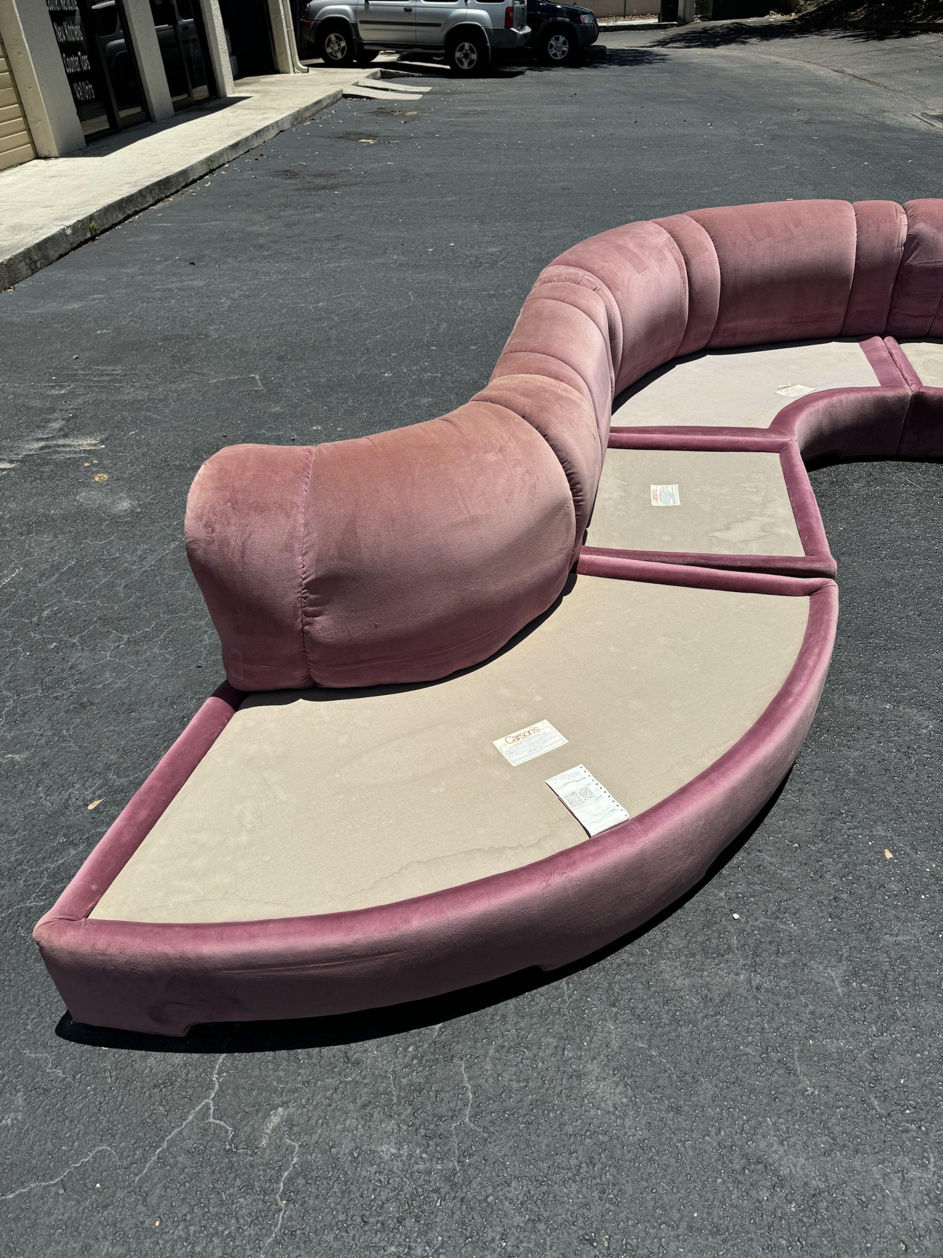 American Postmodern Pink Modular Sofa by Carson’s - 5 Pieces