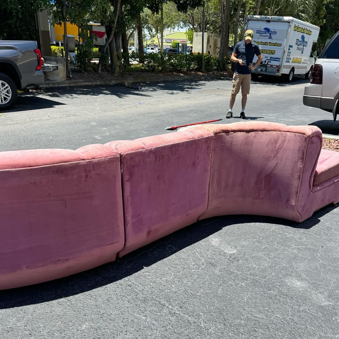 Fabric Postmodern Pink Modular Sofa by Carson’s - 5 Pieces