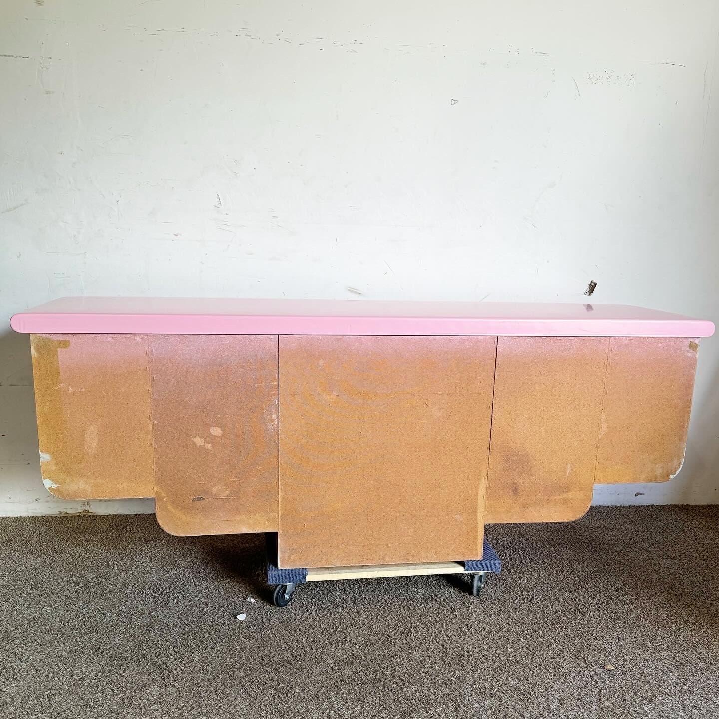 Postmodern Pink Scalloped Floating Credenza 3
