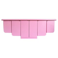 Postmodern Pink Scalloped Floating Credenza