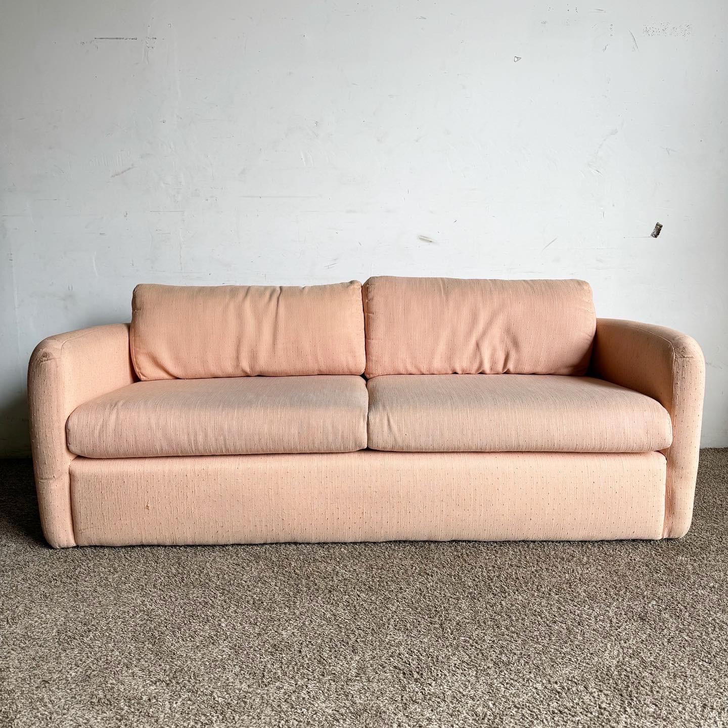 Postmodern Pink Sofa by Thayer Coggin In Good Condition For Sale In Delray Beach, FL