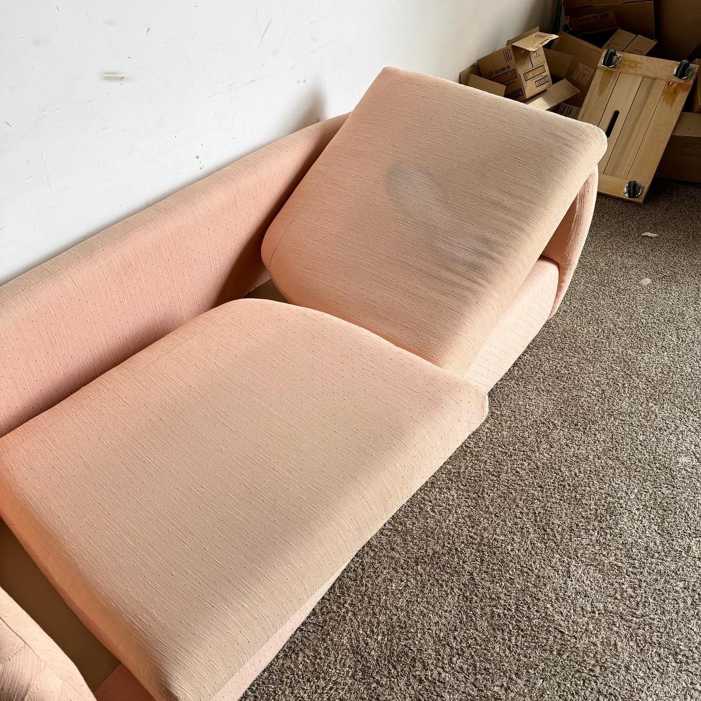 Upholstery Postmodern Pink Sofa by Thayer Coggin For Sale
