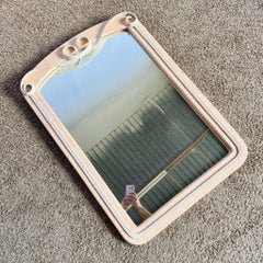 Postmodern Pink Tessellated Stone Pencil Reed Ribbon Wall Mirror