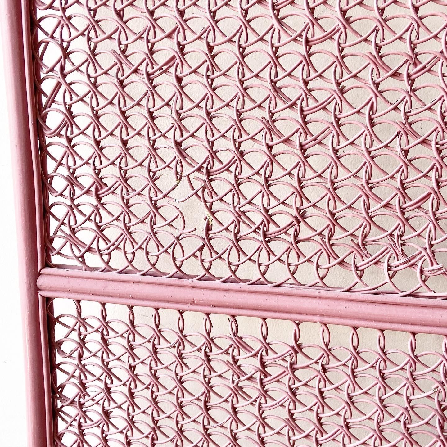 Late 20th Century Postmodern Pink Three Panel Room Divider