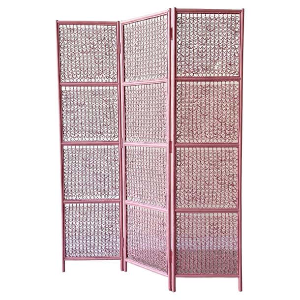 Pink Light Divider Postmodern Pink Three Panel Room Divider For Sale at 1stDibs | pink ...