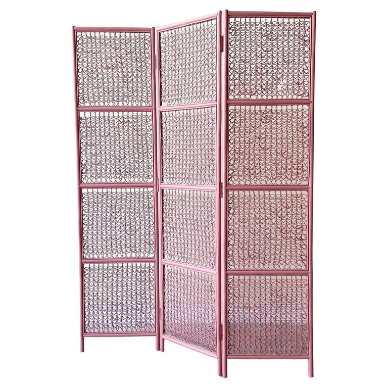 Postmodern Pink Three Panel Room Divider For Sale at 1stDibs | pink ...