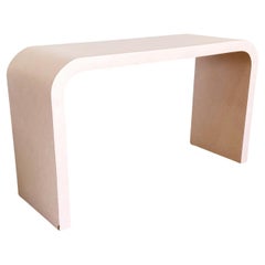 Postmodern Pink Wash Laminate Waterfall Console Table