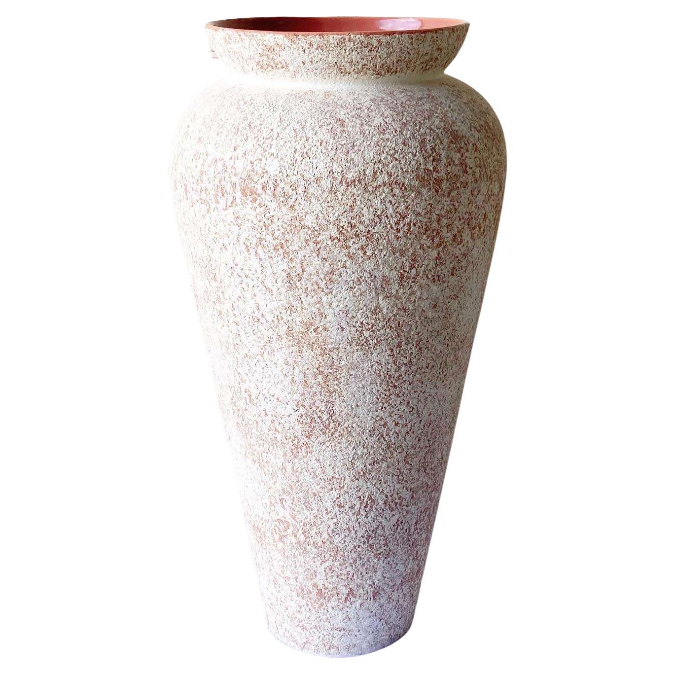Postmodern Pink & White Speckled Vase by Haeger