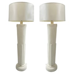 Lámparas de pie postmodernas de escayola Art Decó Revival- un par