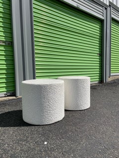 Postmodern Plaster Drum Tables