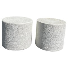 Postmodern Plaster Drum Tables