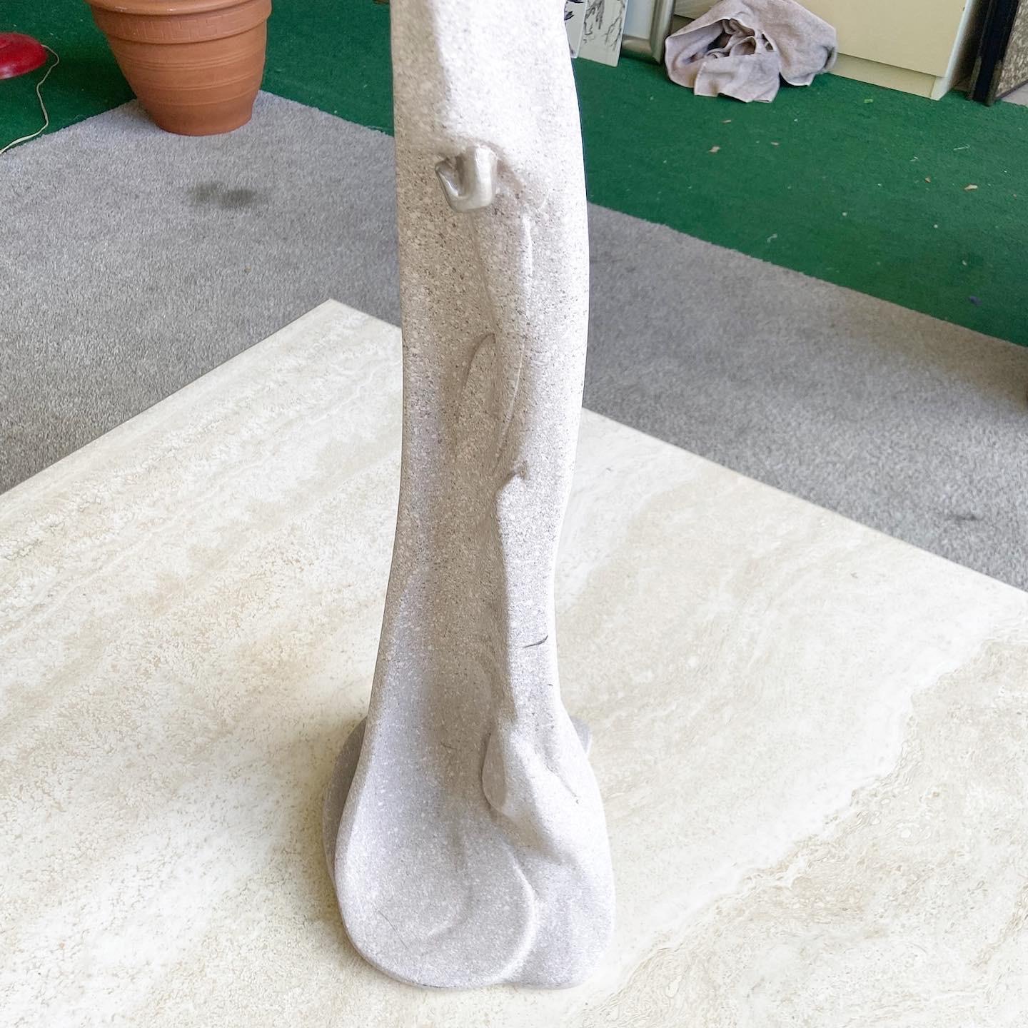 Postmodern Plaster Lady with Parrot Sculpture For Sale 3