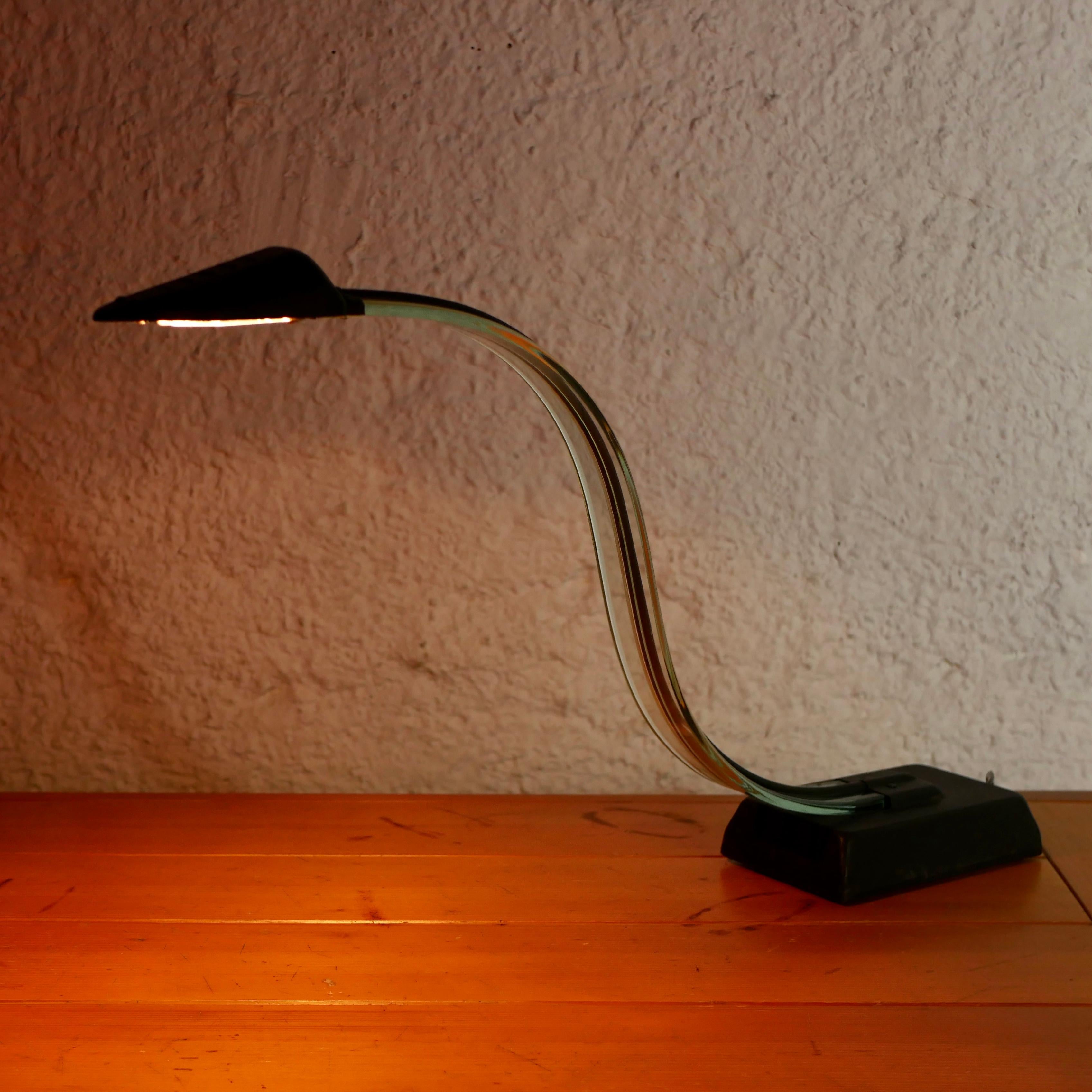 Postmodern plexi cobra lamp by Lumijura, 1980s For Sale 6