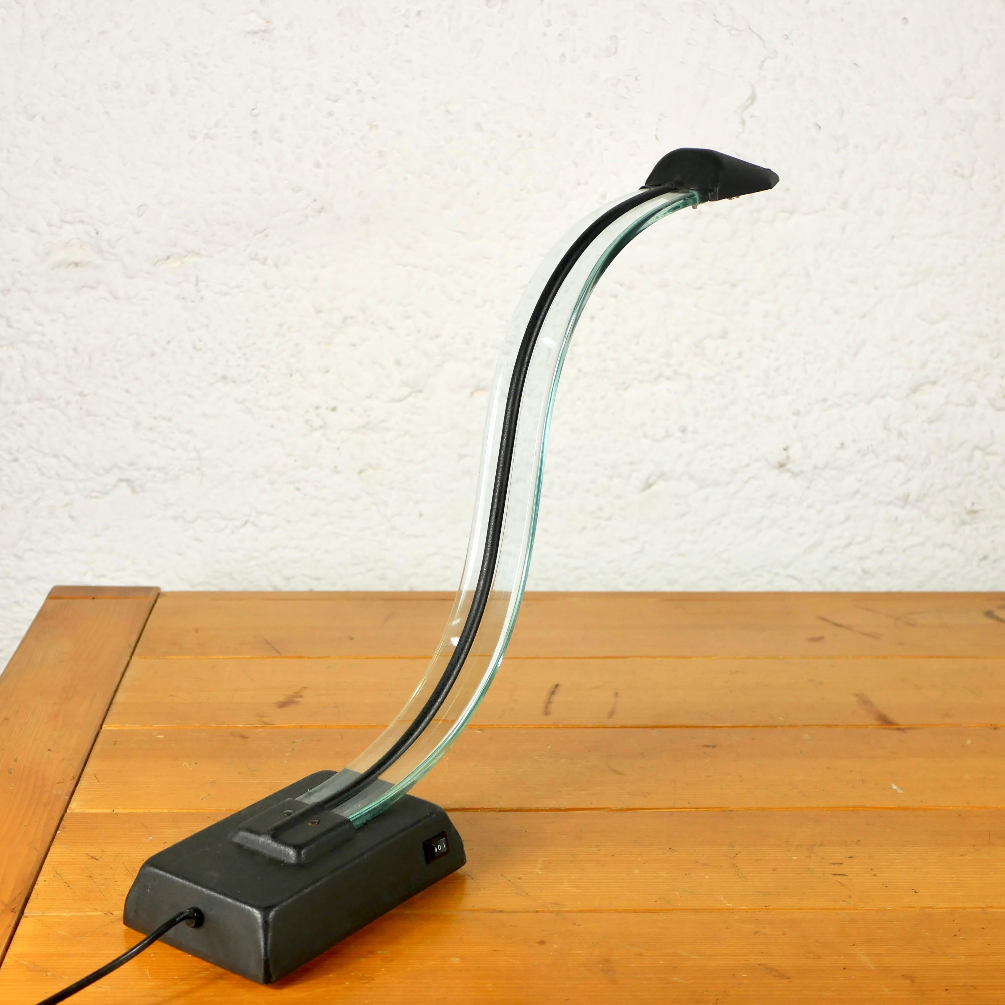 Taiwanese Postmodern plexi cobra lamp by Lumijura, 1980s For Sale