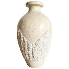 Vaso da terra postmoderno in pietra tessellata lucida e grezza