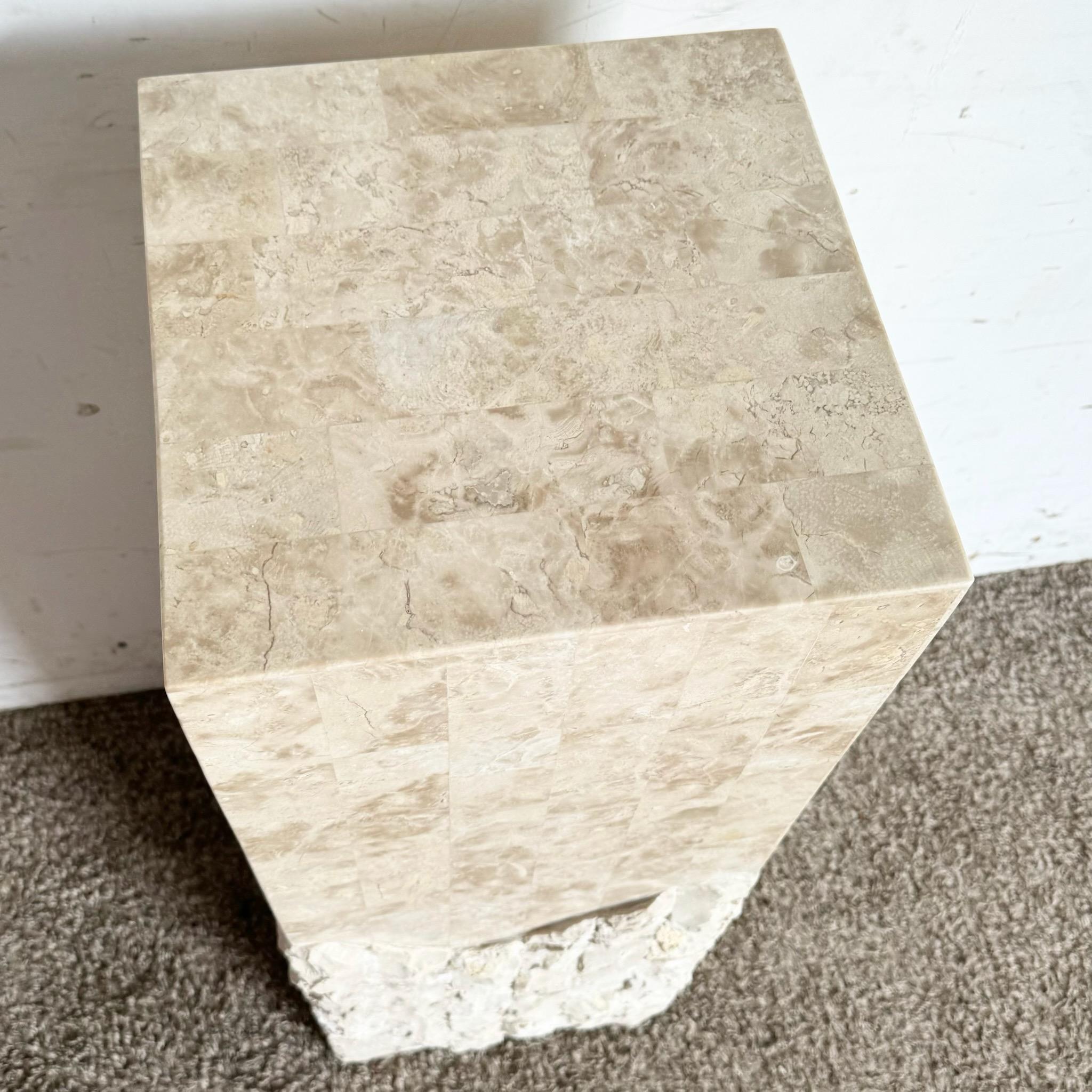 Philippine Postmodern Polished and Raw Tessellated Stone Rectangular Pedestal