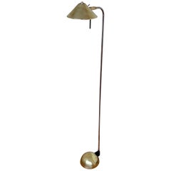 Vintage Postmodern Polished Brass Multidirectional Low floor Lamp by Kovacs