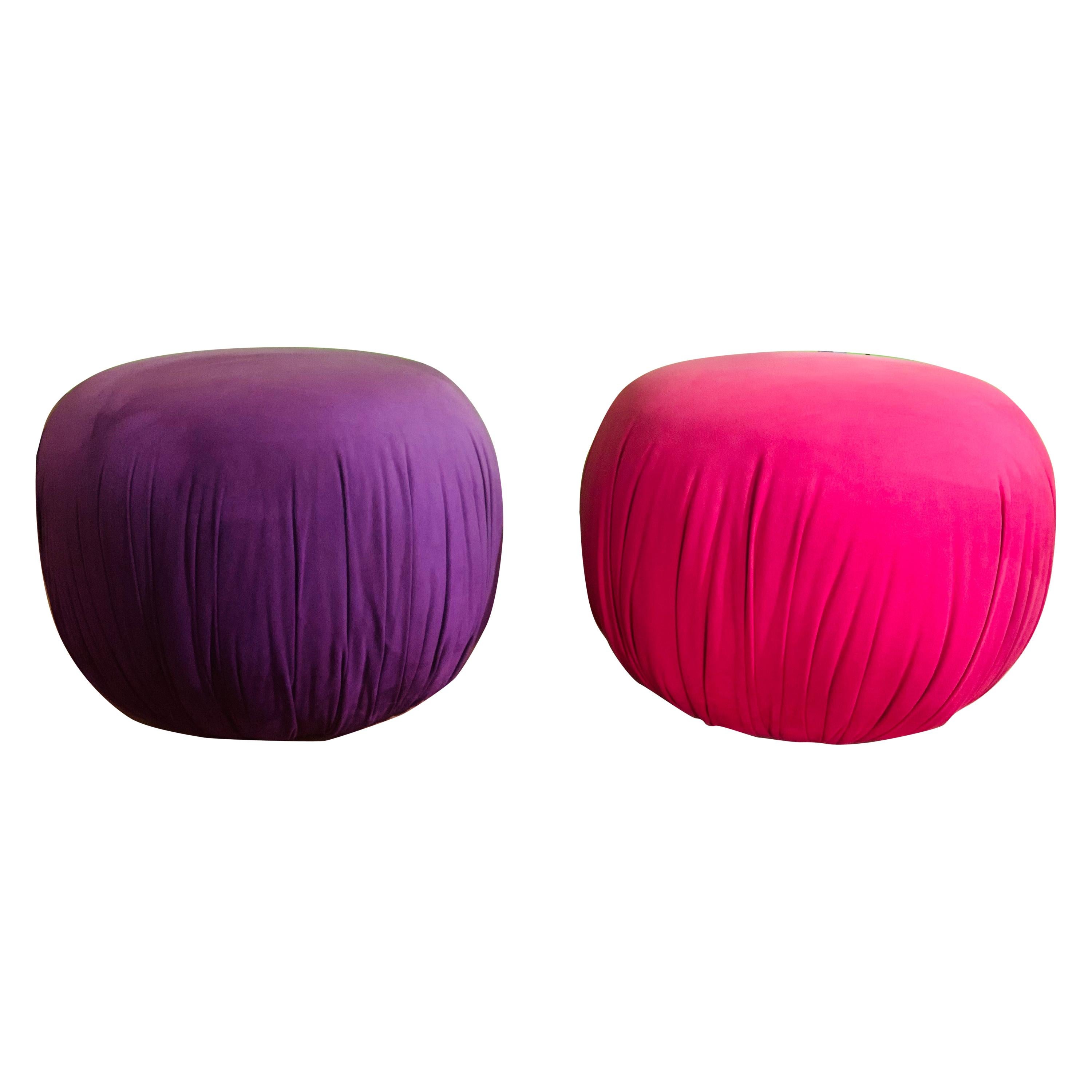 Postmodern Poof Ottomans by Vladimir Kagan for Directional, A Pair