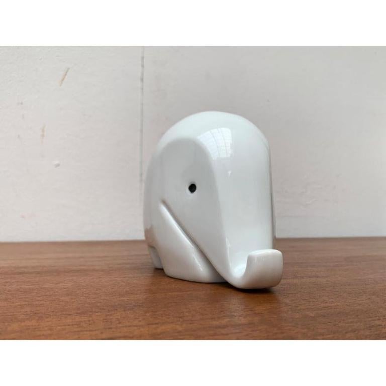 Post-Modern Postmodern Porcelain Elephant Figurine and Penny Bank by Luigi Colani, 1980s For Sale