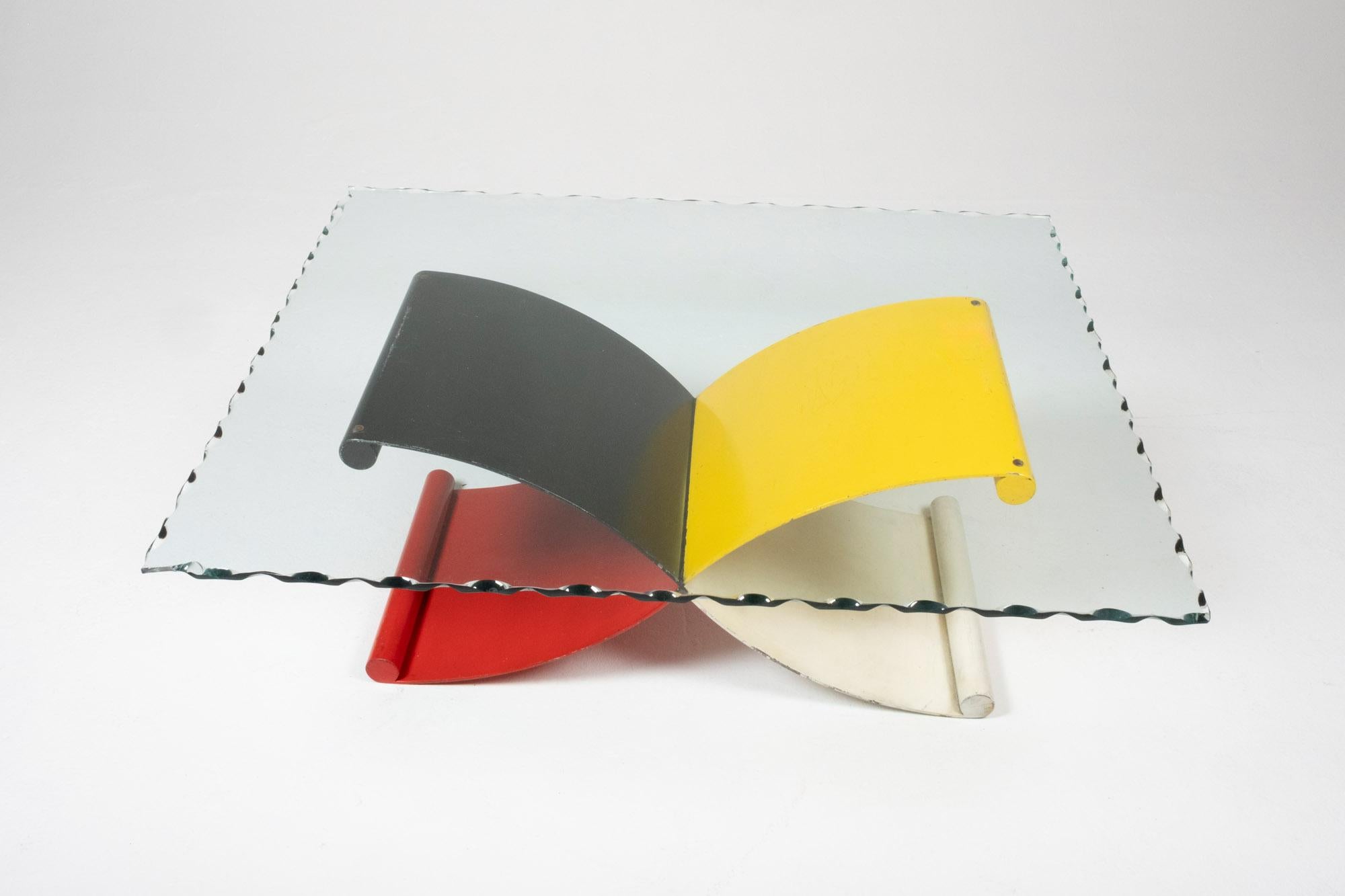 Postmodern Primary Color Iron Coffee Table Base For Sale 3