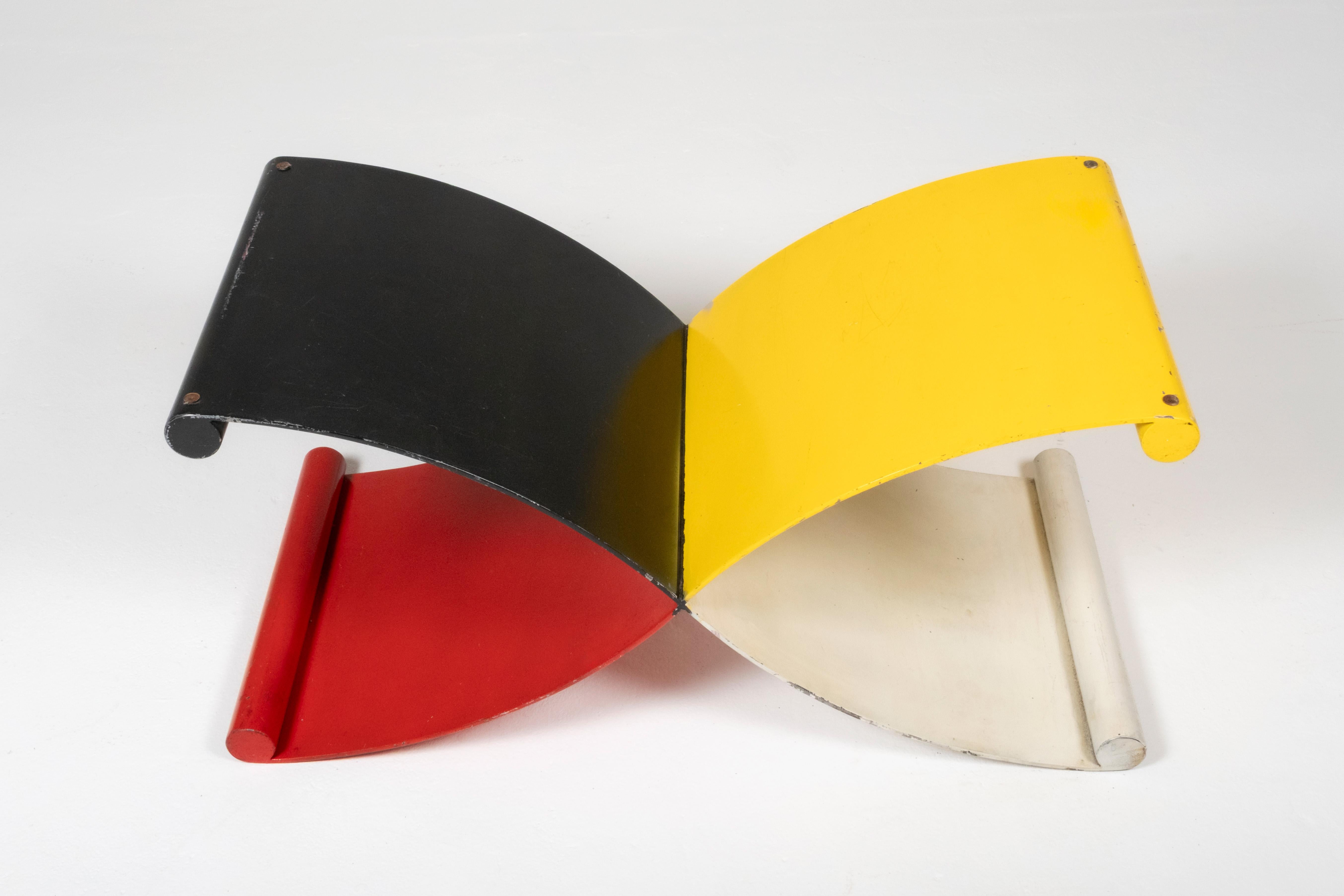 Post-Modern Postmodern Primary Color Iron Coffee Table Base For Sale