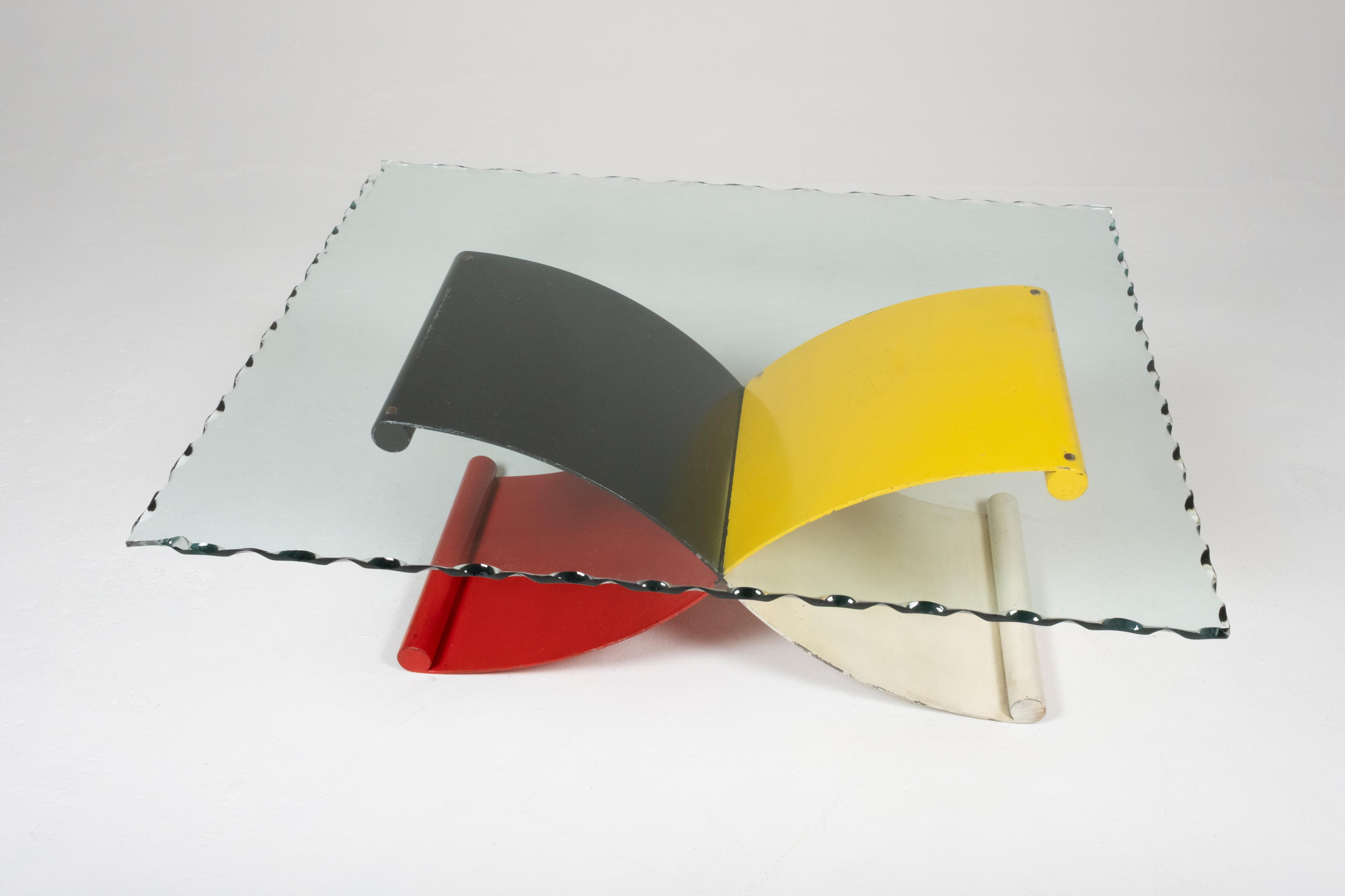 Postmodern Primary Color Iron Coffee Table Base For Sale 1