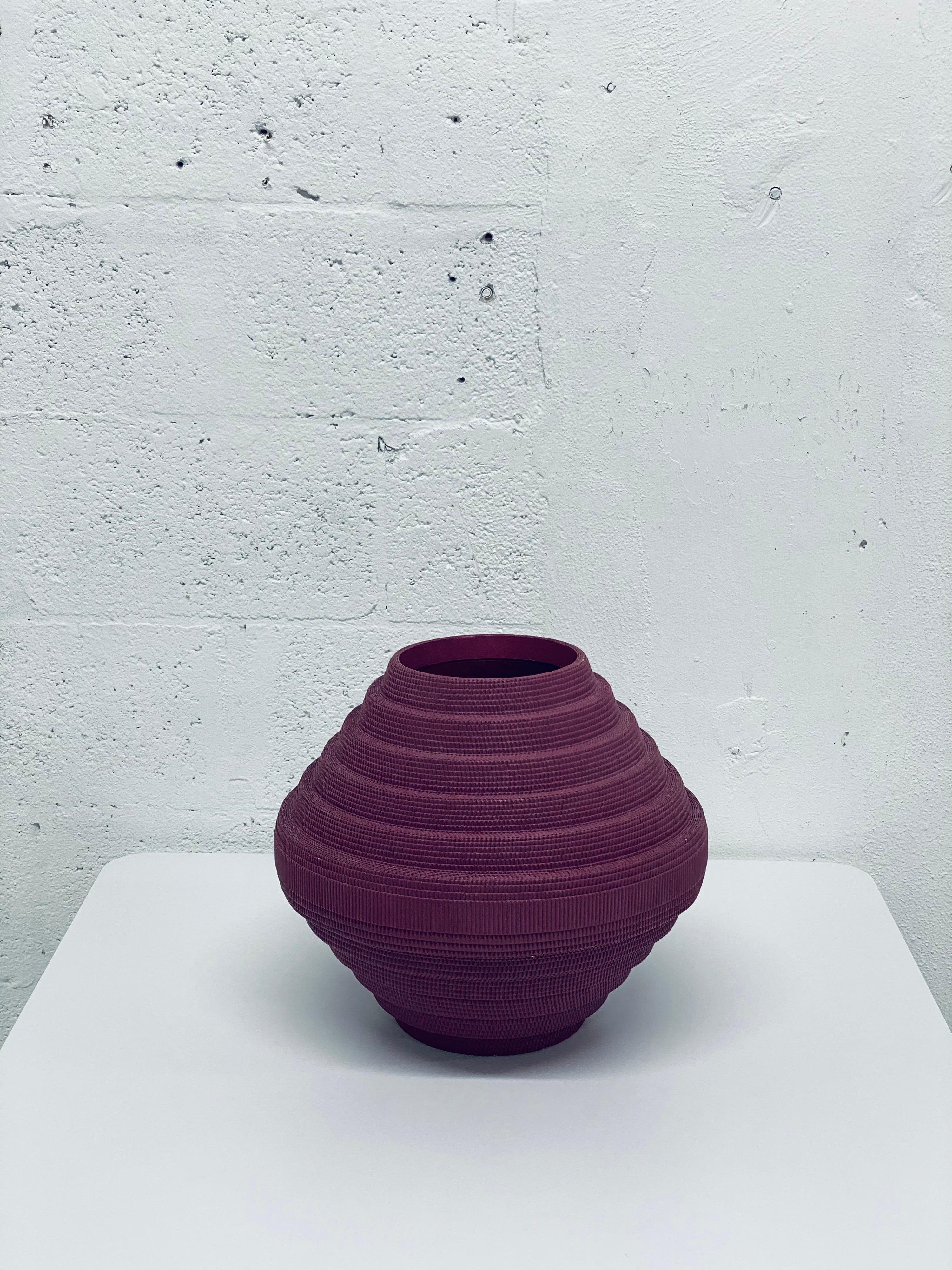 Postmodern Purple Corrugated Cardboard Vase by Flute, Chicago 3