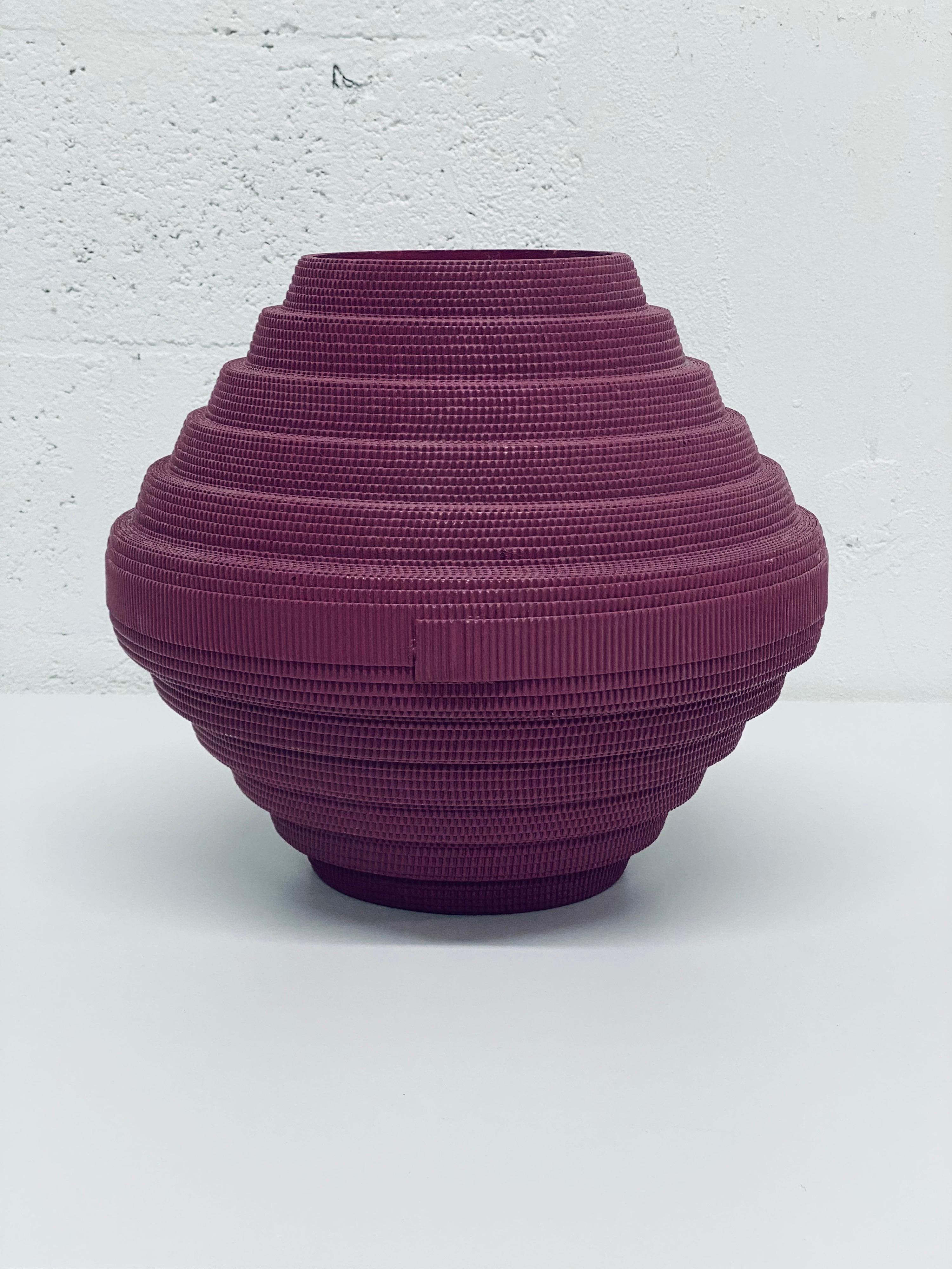 Post-Modern Postmodern Purple Corrugated Cardboard Vase by Flute, Chicago