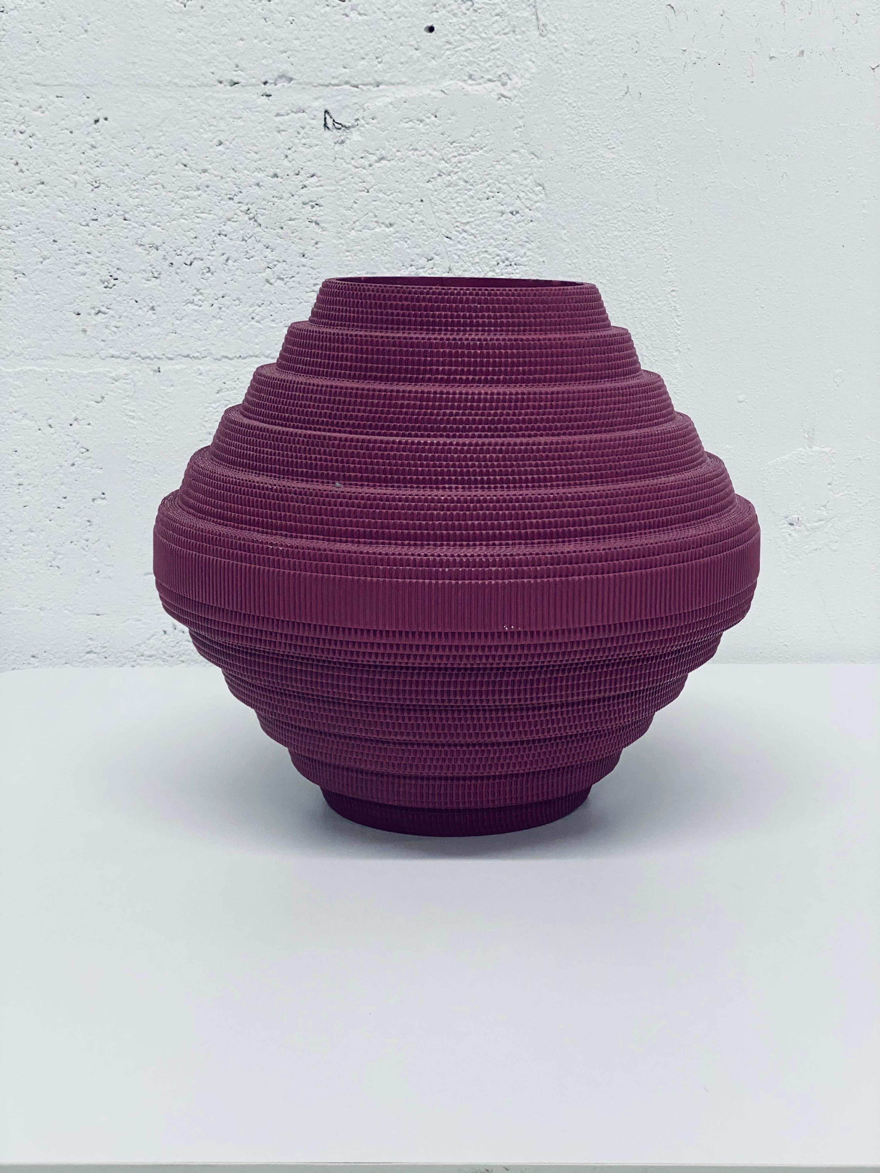 American Postmodern Purple Corrugated Cardboard Vase by Flute, Chicago