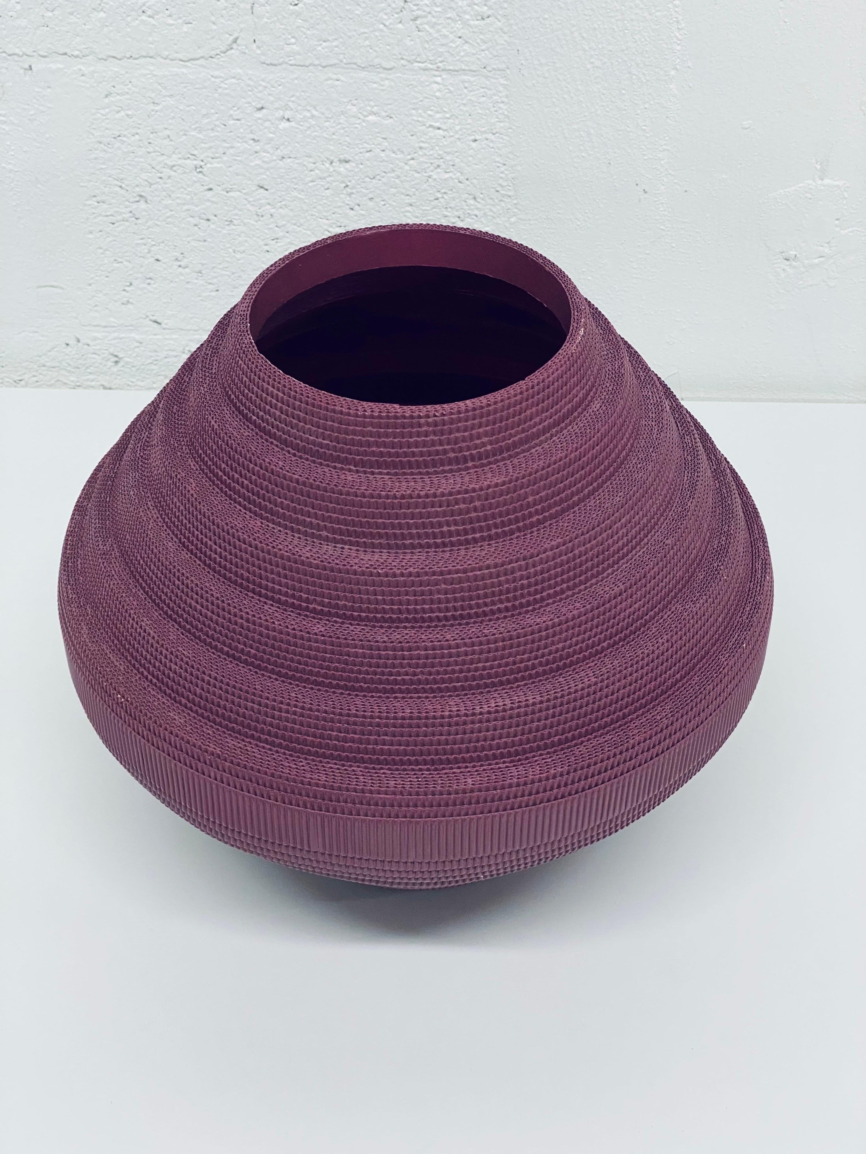 Natural Fiber Postmodern Purple Corrugated Cardboard Vase by Flute, Chicago