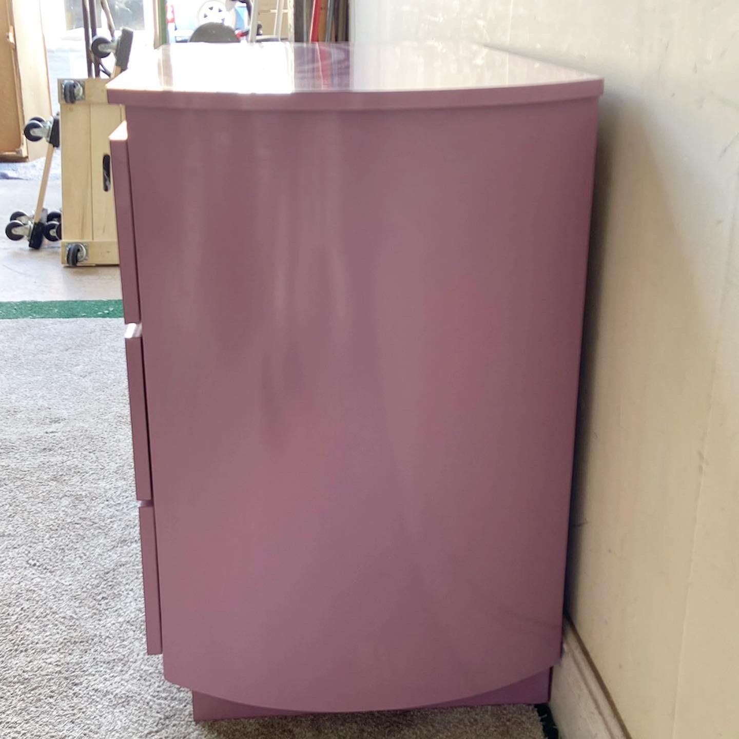 Post-Modern Postmodern Purple Lacquer Laminate Chest of Drawers