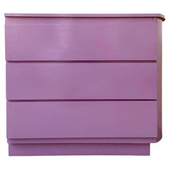 Vintage Postmodern Purple Lacquer Laminate Chest of Drawers