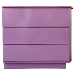 Postmodern Purple Lacquer Laminate Chest of Drawers