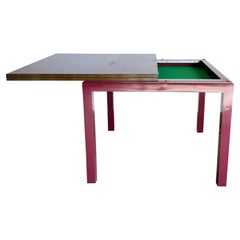Postmodern Purple Lacquer Laminate Extendable Card/Dining Table With Storage