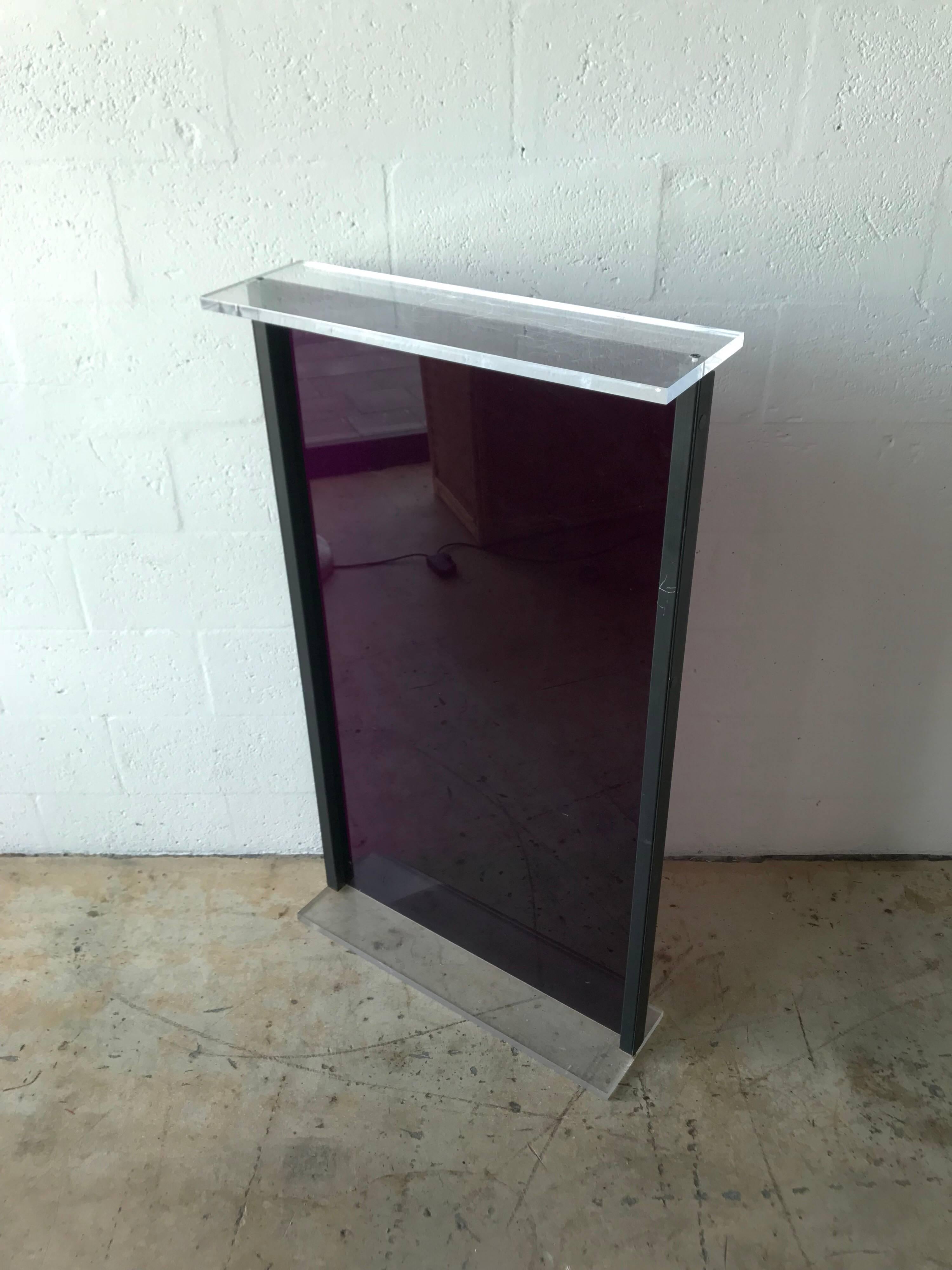 American Postmodern Purple Lucite Pedestal from the Versace Store in Miami Beach