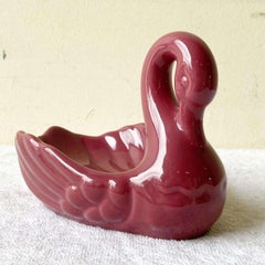 Vintage Postmodern Purple Swan Soap Dish